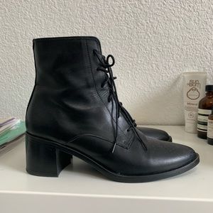Freda Salvador black lace up booties